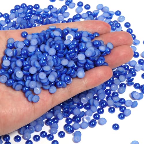 Chuyau 1500 Stück blaue Perlen mit flacher Rückseite zum Basteln von Schmuckherstellung, runde Halbperlen für Bastelarbeiten, Scrapbooking, Crocs, Schuhe, Kleidung, Becher, Nägel, Hochzeit Chuyau 1500 Stück blaue Perlen mit flacher Rückseite zum Basteln von Schmuckherstellung, runde Halbperlen für Bastelarbeiten, Scrapbooking, Crocs, Schuhe, Kleidung, Becher, Nägel, Hochzeit von Chuyau