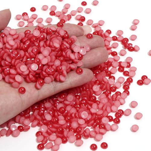 Chuyau 1500 Stück rote Perlen mit flacher Rückseite zum Basteln von Schmuckherstellung, runde Halbperlen für Bastelarbeiten, Scrapbooking, Crocs, Schuhe, Kleidung, Becher, Nägel, Hochzeit Chuyau 1500 Stück rote Perlen mit flacher Rückseite zum Basteln von Schmuckherstellung, runde Halbperlen für Bastelarbeiten, Scrapbooking, Crocs, Schuhe, Kleidung, Becher, Nägel, Hochzeit von Chuyau