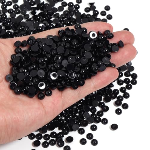 Chuyau 1500 Stück schwarze Perlen mit flacher Rückseite, 6 mm, zum Basteln, zur Schmuckherstellung, runde Halbperlen, für Bastelarbeiten, Scrapbooking, Crocs, Schuhe, Kleidung, Becher, Nägel, Hochzeit Chuyau 1500 Stück schwarze Perlen mit flacher Rückseite, 6 mm, zum Basteln, zur Schmuckherstellung, runde Halbperlen, für Bastelarbeiten, Scrapbooking, Crocs, Schuhe, Kleidung, Becher, Nägel, Hochzeit von Chuyau