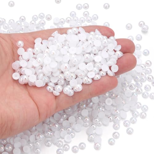 Chuyau 1500 Stück weiße AB-Perlen mit flacher Rückseite zum Basteln von Schmuckherstellung, runde Halbperlen für Bastelarbeiten, Scrapbooking, Crocs, Schuhe, Kleidung, Becher, Nägel, Hochzeit Chuyau 1500 Stück weiße AB-Perlen mit flacher Rückseite zum Basteln von Schmuckherstellung, runde Halbperlen für Bastelarbeiten, Scrapbooking, Crocs, Schuhe, Kleidung, Becher, Nägel, Hochzeit von Chuyau
