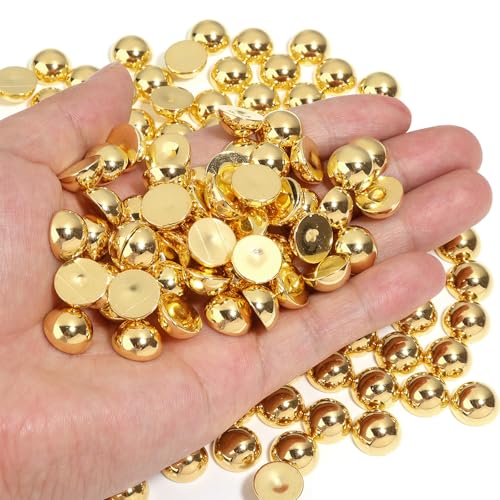 Chuyau 250 Stück 12 mm goldene Perlen mit flacher Rückseite zum Basteln von Schmuckherstellung, runde Halbperlen für die Herstellung von Sammelalben, Crocs, Schuhen, Kleidung, Bechern, Nägeln Chuyau 250 Stück 12 mm goldene Perlen mit flacher Rückseite zum Basteln von Schmuckherstellung, runde Halbperlen für die Herstellung von Sammelalben, Crocs, Schuhen, Kleidung, Bechern, Nägeln von Chuyau