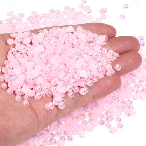 Chuyau 3000 Stück 5 mm rosa AB-Perlen mit flacher Rückseite zum Basteln von Schmuckherstellung, runde Halbperlen für die Herstellung von Sammelalben, Crocs, Schuhen, Kleidung, Bechern, Nägeln Chuyau 3000 Stück 5 mm rosa AB-Perlen mit flacher Rückseite zum Basteln von Schmuckherstellung, runde Halbperlen für die Herstellung von Sammelalben, Crocs, Schuhen, Kleidung, Bechern, Nägeln von Chuyau