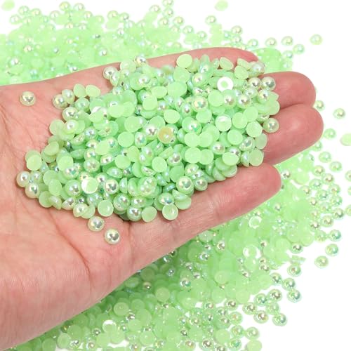 Chuyau 3000 Stück grüne AB-Perlen mit flacher Rückseite zum Basteln von Schmuckherstellung, runde Halbperlen für Bastelarbeiten, Scrapbooking, Crocs, Schuhe, Kleidung, Becher, Nägel, Hochzeit Chuyau 3000 Stück grüne AB-Perlen mit flacher Rückseite zum Basteln von Schmuckherstellung, runde Halbperlen für Bastelarbeiten, Scrapbooking, Crocs, Schuhe, Kleidung, Becher, Nägel, Hochzeit von Chuyau