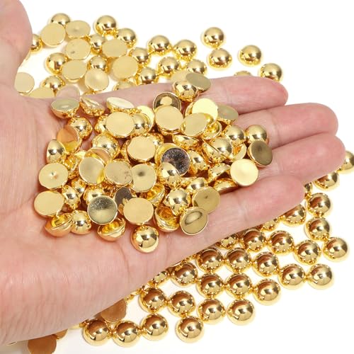 Chuyau 400 Stück 10 mm goldene Perlen mit flacher Rückseite zum Basteln von Schmuckherstellung, runde Halbperlen für die Herstellung von Sammelalben, Crocs, Schuhen, Kleidung, Bechern, Nägeln Chuyau 400 Stück 10 mm goldene Perlen mit flacher Rückseite zum Basteln von Schmuckherstellung, runde Halbperlen für die Herstellung von Sammelalben, Crocs, Schuhen, Kleidung, Bechern, Nägeln von Chuyau