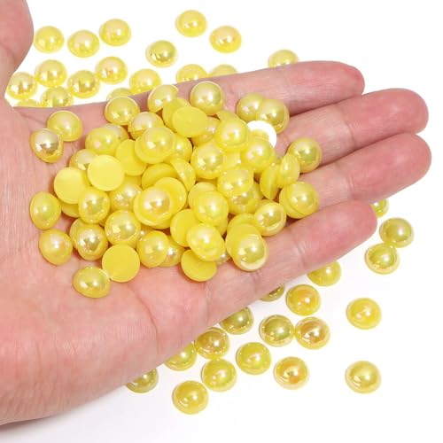 Chuyau 400 Stück gelbe AB-Perlen mit flacher Rückseite zum Basteln von Schmuckherstellung, runde Halbperlen für Bastelarbeiten, Scrapbooking, Crocs, Schuhe, Kleidung, Becher, Nägel, Hochzeit, Kunst Chuyau 400 Stück gelbe AB-Perlen mit flacher Rückseite zum Basteln von Schmuckherstellung, runde Halbperlen für Bastelarbeiten, Scrapbooking, Crocs, Schuhe, Kleidung, Becher, Nägel, Hochzeit, Kunst von Chuyau