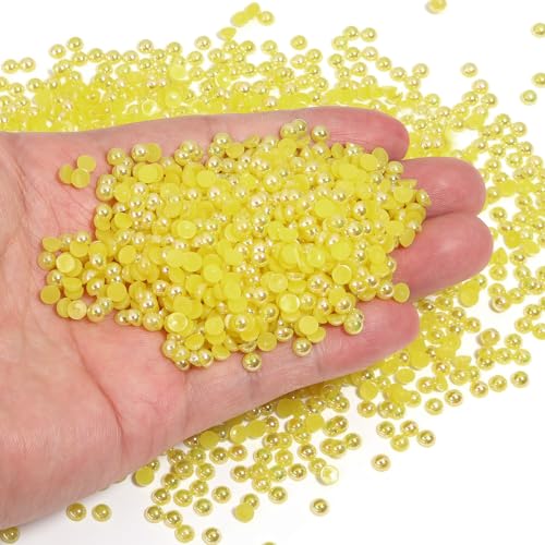 Chuyau 5000 Stück 4 mm gelbe AB-Perlen mit flacher Rückseite zum Basteln von Schmuckherstellung, runde Halbperlen für die Herstellung von Sammelalben, Crocs, Schuhen, Kleidung, Bechern, Nägeln Chuyau 5000 Stück 4 mm gelbe AB-Perlen mit flacher Rückseite zum Basteln von Schmuckherstellung, runde Halbperlen für die Herstellung von Sammelalben, Crocs, Schuhen, Kleidung, Bechern, Nägeln von Chuyau