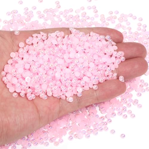 Chuyau 5000 Stück 4 mm rosa AB-Perlen mit flacher Rückseite zum Basteln von Schmuckherstellung, runde Halbperlen für die Herstellung von Sammelalben, Crocs, Schuhen, Kleidung, Bechern, Nägeln Chuyau 5000 Stück 4 mm rosa AB-Perlen mit flacher Rückseite zum Basteln von Schmuckherstellung, runde Halbperlen für die Herstellung von Sammelalben, Crocs, Schuhen, Kleidung, Bechern, Nägeln von Chuyau