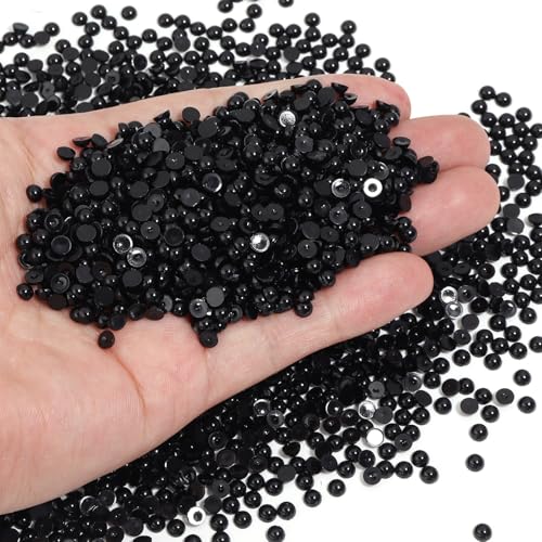 Chuyau 5000 Stück schwarze Perlen mit flacher Rückseite zum Basteln von Schmuckherstellung, runde Halbperlen für Bastelarbeiten, Scrapbooking, Crocs, Schuhe, Kleidung, Becher, Nägel, Hochzeit, Kunst Chuyau 5000 Stück schwarze Perlen mit flacher Rückseite zum Basteln von Schmuckherstellung, runde Halbperlen für Bastelarbeiten, Scrapbooking, Crocs, Schuhe, Kleidung, Becher, Nägel, Hochzeit, Kunst von Chuyau