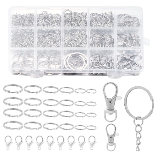 Chuyau 658 silberfarbene Spaltringe für Schmuckherstellung, Doppelschlaufen, Spaltringe, Reparatur, Halsketten, Armbänder, Metall, winzige kleine Schlüsselanhänger, Ringe zum Basteln Chuyau 658 silberfarbene Spaltringe für Schmuckherstellung, Doppelschlaufen, Spaltringe, Reparatur, Halsketten, Armbänder, Metall, winzige kleine Schlüsselanhänger, Ringe zum Basteln von Chuyau