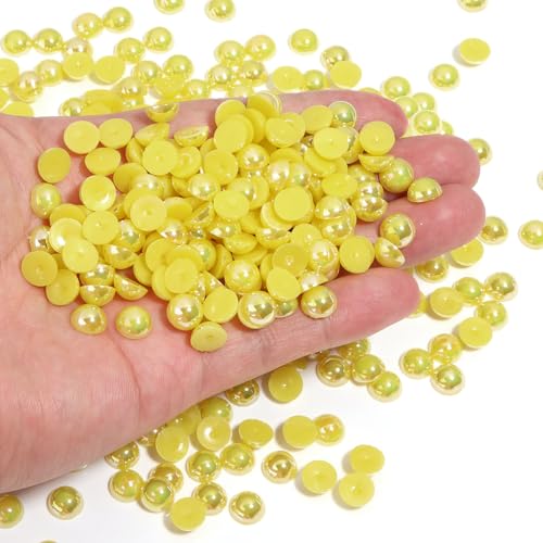Chuyau 700 Stück 8 mm gelbe AB-Perlen mit flacher Rückseite zum Basteln von Schmuckherstellung, runde Halbperlen für Bastelarbeiten, Scrapbooking, Crocs, Schuhe, Kleidung, Becher, Nägel, Hochzeit Chuyau 700 Stück 8 mm gelbe AB-Perlen mit flacher Rückseite zum Basteln von Schmuckherstellung, runde Halbperlen für Bastelarbeiten, Scrapbooking, Crocs, Schuhe, Kleidung, Becher, Nägel, Hochzeit von Chuyau