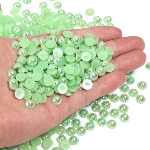 Chuyau 700 Stück grüne AB-Perlen mit flacher Rückseite zum Basteln von Schmuckherstellung, runde Halbperlen für Bastelarbeiten, Scrapbooking, Crocs, Schuhe, Kleidung, Becher, Nägel, Hochzeit Chuyau 700 Stück grüne AB-Perlen mit flacher Rückseite zum Basteln von Schmuckherstellung, runde Halbperlen für Bastelarbeiten, Scrapbooking, Crocs, Schuhe, Kleidung, Becher, Nägel, Hochzeit von Chuyau