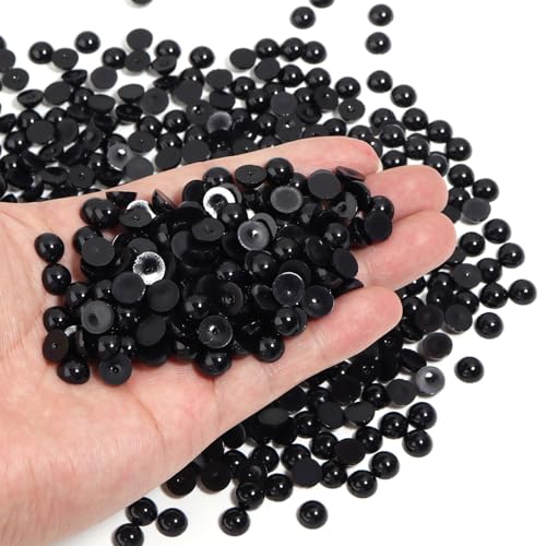 Chuyau 700 Stück schwarze Perlen mit flacher Rückseite, 8 mm, zum Basteln, zur Schmuckherstellung, runde Halbperlen, für Bastelarbeiten, Scrapbooking, Crocs, Schuhe, Kleidung, Becher, Nägel, Hochzeit Chuyau 700 Stück schwarze Perlen mit flacher Rückseite, 8 mm, zum Basteln, zur Schmuckherstellung, runde Halbperlen, für Bastelarbeiten, Scrapbooking, Crocs, Schuhe, Kleidung, Becher, Nägel, Hochzeit von Chuyau
