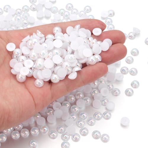 Chuyau 700 Stück weiße AB-Perlen mit flacher Rückseite zum Basteln von Schmuckherstellung, runde Halbperlen für Bastelarbeiten, Scrapbooking, Crocs, Schuhe, Kleidung, Becher, Nägel, Hochzeit Chuyau 700 Stück weiße AB-Perlen mit flacher Rückseite zum Basteln von Schmuckherstellung, runde Halbperlen für Bastelarbeiten, Scrapbooking, Crocs, Schuhe, Kleidung, Becher, Nägel, Hochzeit von Chuyau