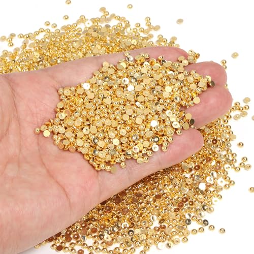 Chuyau 8000 Stück 3 mm goldene Perlen mit flacher Rückseite zum Basteln von Schmuckherstellung, runde Halbperlen für die Herstellung von Sammelalben, Crocs, Schuhen, Kleidung, Bechern, Nägeln Chuyau 8000 Stück 3 mm goldene Perlen mit flacher Rückseite zum Basteln von Schmuckherstellung, runde Halbperlen für die Herstellung von Sammelalben, Crocs, Schuhen, Kleidung, Bechern, Nägeln von Chuyau