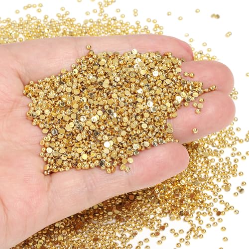 Chuyau 8000 Stück goldfarbene Perlen mit flacher Rückseite zum Basteln von Schmuckherstellung, runde Halbperlen für die Herstellung von Sammelalben, Crocs, Schuhen, Kleidung, Bechern, Nägeln Chuyau 8000 Stück goldfarbene Perlen mit flacher Rückseite zum Basteln von Schmuckherstellung, runde Halbperlen für die Herstellung von Sammelalben, Crocs, Schuhen, Kleidung, Bechern, Nägeln von Chuyau