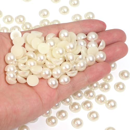 Chuyau Cremeweiße Perlen mit flacher Rückseite, rund, halbe Perlen, für Bastelarbeiten, Scrapbooking, Crocs, Schuhe, Kleidung, Becher, Nägel, Hochzeit, Kunst, Dekoration, 10 mm, 400 Stück Chuyau Cremeweiße Perlen mit flacher Rückseite, rund, halbe Perlen, für Bastelarbeiten, Scrapbooking, Crocs, Schuhe, Kleidung, Becher, Nägel, Hochzeit, Kunst, Dekoration, 10 mm, 400 Stück von Chuyau
