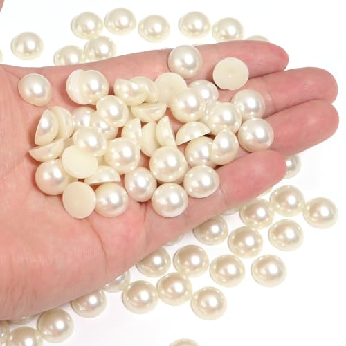 Chuyau Cremeweiße Perlen mit flacher Rückseite, rund, halbe Perlen für Bastelarbeiten, Scrapbooking, Crocs, Schuhe, Kleidung, Becher, Nägel, Hochzeit, Kunst, Dekoration, 12 mm, 250 Stück Chuyau Cremeweiße Perlen mit flacher Rückseite, rund, halbe Perlen für Bastelarbeiten, Scrapbooking, Crocs, Schuhe, Kleidung, Becher, Nägel, Hochzeit, Kunst, Dekoration, 12 mm, 250 Stück von Chuyau