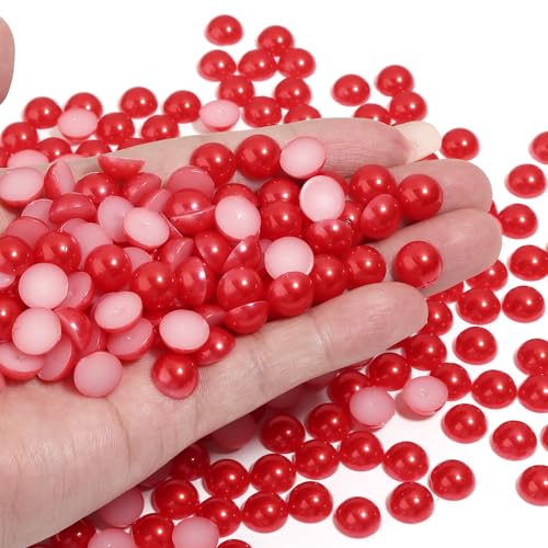 Chuyau Rote Perlen mit flacher Rückseite, 10 mm, zum Basteln, für Schmuckherstellung, runde Halbperlen, für Bastelarbeiten, Scrapbooking, Crocs, Schuhe, Kleidung, Becher, Nägel, Hochzeit, Kunst Chuyau Rote Perlen mit flacher Rückseite, 10 mm, zum Basteln, für Schmuckherstellung, runde Halbperlen, für Bastelarbeiten, Scrapbooking, Crocs, Schuhe, Kleidung, Becher, Nägel, Hochzeit, Kunst von Chuyau
