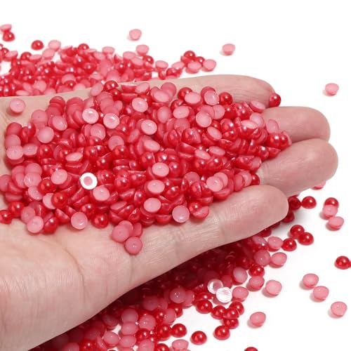 Chuyau Rote Perlen mit flacher Rückseite, 5 mm, zum Basteln, zur Schmuckherstellung, runde Halbperlen, für Bastelarbeiten, Scrapbooking, Crocs, Schuhe, Kleidung, Becher, Nägel, Hochzeit, Kunst Chuyau Rote Perlen mit flacher Rückseite, 5 mm, zum Basteln, zur Schmuckherstellung, runde Halbperlen, für Bastelarbeiten, Scrapbooking, Crocs, Schuhe, Kleidung, Becher, Nägel, Hochzeit, Kunst von Chuyau