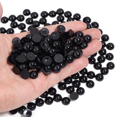 Chuyau Schwarze Perlen mit flacher Rückseite, 10 mm, zum Basteln, für Schmuckherstellung, runde Halbperlen, für Bastelarbeiten, Scrapbooking, Crocs, Schuhe, Kleidung, Becher, Nägel, Hochzeit, Kunst Chuyau Schwarze Perlen mit flacher Rückseite, 10 mm, zum Basteln, für Schmuckherstellung, runde Halbperlen, für Bastelarbeiten, Scrapbooking, Crocs, Schuhe, Kleidung, Becher, Nägel, Hochzeit, Kunst von Chuyau