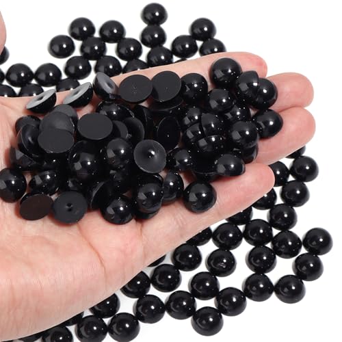 Chuyau Schwarze Perlen mit flacher Rückseite, 12 mm, zum Basteln, für Schmuckherstellung, runde Halbperlen, für Bastelarbeiten, Scrapbooking, Crocs, Schuhe, Kleidung, Becher, Nägel, Hochzeit, Kunst Chuyau Schwarze Perlen mit flacher Rückseite, 12 mm, zum Basteln, für Schmuckherstellung, runde Halbperlen, für Bastelarbeiten, Scrapbooking, Crocs, Schuhe, Kleidung, Becher, Nägel, Hochzeit, Kunst von Chuyau
