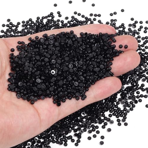 Chuyau Schwarze Perlen mit flacher Rückseite, 3 mm, zum Basteln, für Schmuckherstellung, runde Halbperlen, für Bastelarbeiten, Scrapbooking, Crocs, Schuhe, Kleidung, Becher, Nägel, Hochzeit, Kunst Chuyau Schwarze Perlen mit flacher Rückseite, 3 mm, zum Basteln, für Schmuckherstellung, runde Halbperlen, für Bastelarbeiten, Scrapbooking, Crocs, Schuhe, Kleidung, Becher, Nägel, Hochzeit, Kunst von Chuyau