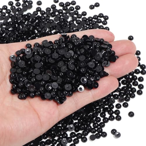 Chuyau Schwarze Perlen mit flacher Rückseite, 5 mm, zum Basteln, zur Schmuckherstellung, runde Halbperlen, für Bastelarbeiten, Scrapbooking, Crocs, Schuhe, Kleidung, Becher, Nägel, Hochzeit, Kunst Chuyau Schwarze Perlen mit flacher Rückseite, 5 mm, zum Basteln, zur Schmuckherstellung, runde Halbperlen, für Bastelarbeiten, Scrapbooking, Crocs, Schuhe, Kleidung, Becher, Nägel, Hochzeit, Kunst von Chuyau