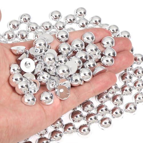 Chuyau Silberfarbene Perlen mit flacher Rückseite, 12 mm, zum Basteln, für Schmuckherstellung, runde Halbperlen, für Bastelarbeiten, Scrapbooking, Crocs, Schuhe, Kleidung, Becher, Nägel, Hochzeit Chuyau Silberfarbene Perlen mit flacher Rückseite, 12 mm, zum Basteln, für Schmuckherstellung, runde Halbperlen, für Bastelarbeiten, Scrapbooking, Crocs, Schuhe, Kleidung, Becher, Nägel, Hochzeit von Chuyau