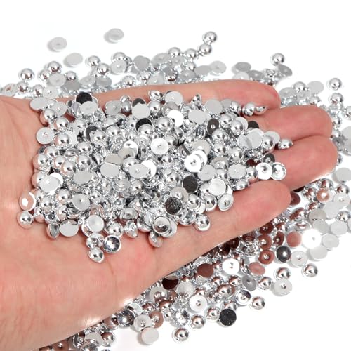 Chuyau Silberfarbene Perlen mit flacher Rückseite, 6 mm, zum Basteln, zur Schmuckherstellung, runde Halbperlen, für Bastelarbeiten, Scrapbooking, Crocs, Schuhe, Kleidung, Becher, Nägel, Hochzeit Chuyau Silberfarbene Perlen mit flacher Rückseite, 6 mm, zum Basteln, zur Schmuckherstellung, runde Halbperlen, für Bastelarbeiten, Scrapbooking, Crocs, Schuhe, Kleidung, Becher, Nägel, Hochzeit von Chuyau