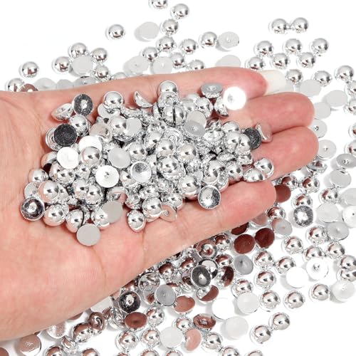 Chuyau Silberfarbene Perlen mit flacher Rückseite, 8 mm, zum Basteln, zur Schmuckherstellung, runde Halbperlen, für Bastelarbeiten, Scrapbooking, Crocs, Schuhe, Kleidung, Becher, Nägel, Hochzeit Chuyau Silberfarbene Perlen mit flacher Rückseite, 8 mm, zum Basteln, zur Schmuckherstellung, runde Halbperlen, für Bastelarbeiten, Scrapbooking, Crocs, Schuhe, Kleidung, Becher, Nägel, Hochzeit von Chuyau