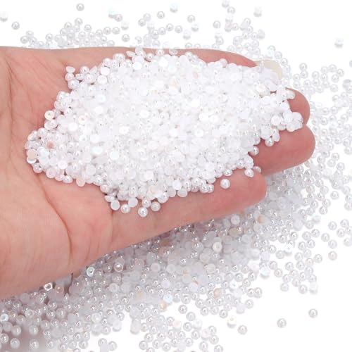 Chuyau Weiße AB-Perlen mit flacher Rückseite, 3 mm, zum Basteln, zur Schmuckherstellung, runde Halbperlen, für Bastelarbeiten, Scrapbooking, Crocs, Schuhe, Kleidung, Becher, Nägel, Hochzeit, Kunst Chuyau Weiße AB-Perlen mit flacher Rückseite, 3 mm, zum Basteln, zur Schmuckherstellung, runde Halbperlen, für Bastelarbeiten, Scrapbooking, Crocs, Schuhe, Kleidung, Becher, Nägel, Hochzeit, Kunst von Chuyau