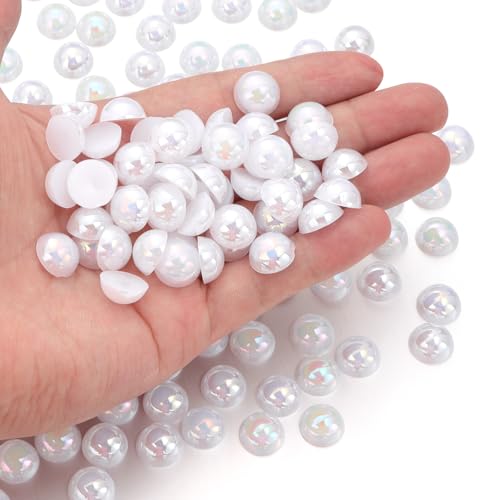 Chuyau Weiße AB-Perlen mit flacher Rückseite, runde Halbperlen, 12 mm, für Bastelarbeiten, Scrapbooking, Crocs, Schuhe, Kleidung, Becher, Nägel, Hochzeit, Kunst, Dekoration, 250 Stück Chuyau Weiße AB-Perlen mit flacher Rückseite, runde Halbperlen, 12 mm, für Bastelarbeiten, Scrapbooking, Crocs, Schuhe, Kleidung, Becher, Nägel, Hochzeit, Kunst, Dekoration, 250 Stück von Chuyau