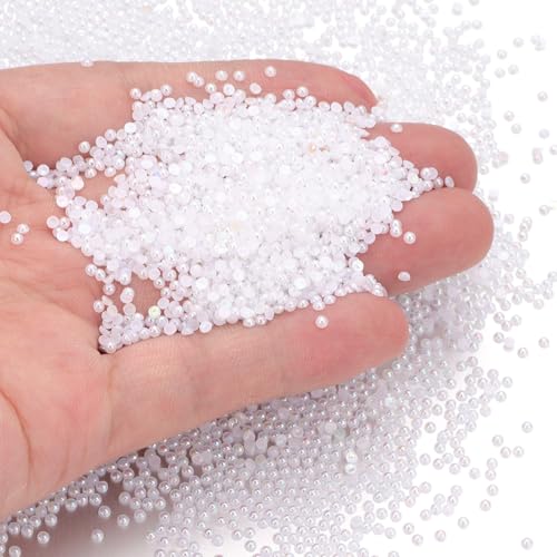 Chuyau Weiße AB-Perlen mit flacher Rückseite, runde Halbperlen für Bastelarbeiten, Scrapbooking, Crocs, Schuhe, Kleidung, Becher, Nägel, Hochzeit, Kunst, Dekoration, 2 mm, 8000 Stück Chuyau Weiße AB-Perlen mit flacher Rückseite, runde Halbperlen für Bastelarbeiten, Scrapbooking, Crocs, Schuhe, Kleidung, Becher, Nägel, Hochzeit, Kunst, Dekoration, 2 mm, 8000 Stück von Chuyau