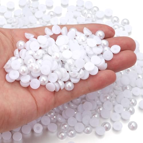 Chuyau Weiße Perlen mit flacher Rückseite, 8 mm, zum Basteln, zur Schmuckherstellung, runde Halbperlen, für Bastelarbeiten, Scrapbooking, Crocs, Schuhe, Kleidung, Becher, Nägel, Hochzeit, Kunst Chuyau Weiße Perlen mit flacher Rückseite, 8 mm, zum Basteln, zur Schmuckherstellung, runde Halbperlen, für Bastelarbeiten, Scrapbooking, Crocs, Schuhe, Kleidung, Becher, Nägel, Hochzeit, Kunst von Chuyau
