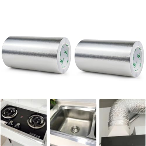CiCixixi 2 Rollen Aluminium Klebeban 200mmx10m, selbstklebendes Alu-Klebeband-Aluband, Wasserdichtes- und hitzebeständiges Band zum Versiegeln, Reparieren und Isolieren CiCixixi 2 Rollen Aluminium Klebeban 200mmx10m, selbstklebendes Alu-Klebeband-Aluband, Wasserdichtes- und hitzebeständiges Band zum Versiegeln, Reparieren und Isolieren von CiCixixi