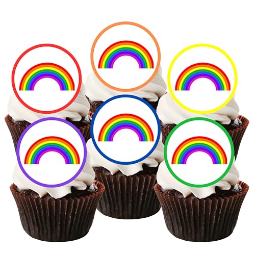 48 essbare Regenbogen-Mini-Cupcake-Topper, Cake-Pops, Kekse 48 essbare Regenbogen-Mini-Cupcake-Topper, Cake-Pops, Kekse von Cian's Cupcake Toppers Ltd