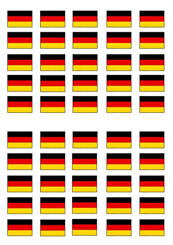 50 Stück Deutsche Flagge Essbare Oblaten Papier Mini Cupcake Topper Cake Pops Cookies 50 Stück Deutsche Flagge Essbare Oblaten Papier Mini Cupcake Topper Cake Pops Cookies von Cian's Cupcake Toppers Ltd