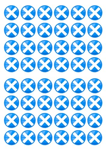 Cupcake-Topper, Motiv: schottische Flagge, essbar, besonders dick, Vanillegeschmack, 50 Stück Cupcake-Topper, Motiv: schottische Flagge, essbar, besonders dick, Vanillegeschmack, 50 Stück von Cian's Cupcake Toppers Ltd