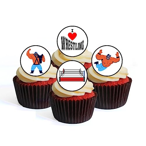 Cupcake-Topper, Wrestling, essbar, besonders dick, Vanillegeschmack, 48 Stück Cupcake-Topper, Wrestling, essbar, besonders dick, Vanillegeschmack, 48 Stück von Cian's Cupcake Toppers Ltd