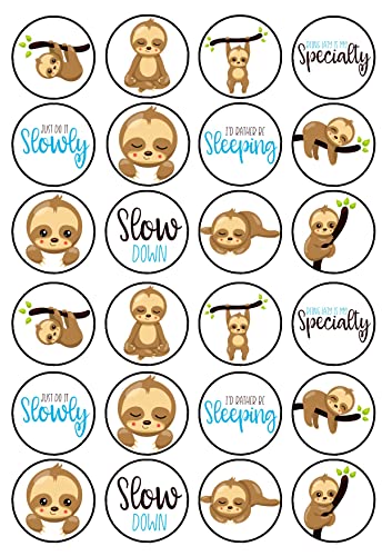 Süßes Faultier essbare Cupcake-Topper – lustige faule Tier-Kuchendekorationen für Geburtstage und Dschungelpartys – 24 x 4 cm große Scheiben (ungeschnitten) Süßes Faultier essbare Cupcake-Topper – lustige faule Tier-Kuchendekorationen für Geburtstage und Dschungelpartys – 24 x 4 cm große Scheiben (ungeschnitten) von Cian's Cupcake Toppers Ltd