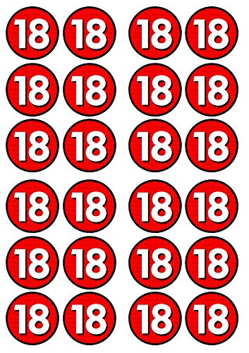 Essbare Cupcake-Dekoration zum 18. Geburtstag, Motiv: Filmbewertung, aufstellbar, Oblaten, Kuchendekoration, 24 Stück Essbare Cupcake-Dekoration zum 18. Geburtstag, Motiv: Filmbewertung, aufstellbar, Oblaten, Kuchendekoration, 24 Stück von Cian's Cupcake Toppers Ltd