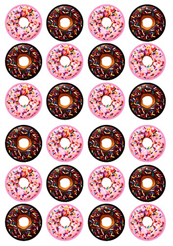 Donut-Cupcake-Topper (vorgeschnitten optional), essbare Donut-Kuchenaufsätze, Donuts-Geburtstagsdekorationen, Donut-Kuchen-Topper, süße Streusel – 4 cm Scheiben (ungeschnitten), 24 Stück Donut-Cupcake-Topper (vorgeschnitten optional), essbare Donut-Kuchenaufsätze, Donuts-Geburtstagsdekorationen, Donut-Kuchen-Topper, süße Streusel – 4 cm Scheiben (ungeschnitten), 24 Stück von Cian's Cupcake Toppers Ltd