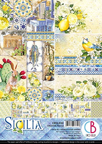 CIAO BELLA PAPER CBCL033 SICILIA Papierblock, A4, Sizilien, 9 Designs/1 Stück, Einheitsgröße CIAO BELLA PAPER CBCL033 SICILIA Papierblock, A4, Sizilien, 9 Designs/1 Stück, Einheitsgröße von Ciao Bella