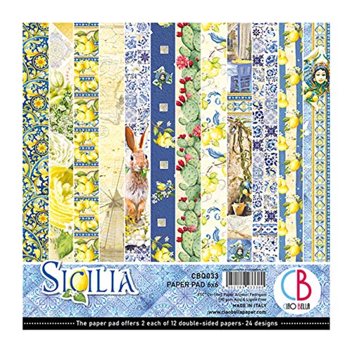 CIAO BELLA PAPER CBQ033 Sicilia Papier, 15,2 x 15,2 cm, 24, Sizilien, 12 Designs/2 Stück, Einheitsgröße CIAO BELLA PAPER CBQ033 Sicilia Papier, 15,2 x 15,2 cm, 24, Sizilien, 12 Designs/2 Stück, Einheitsgröße von Ciao Bella