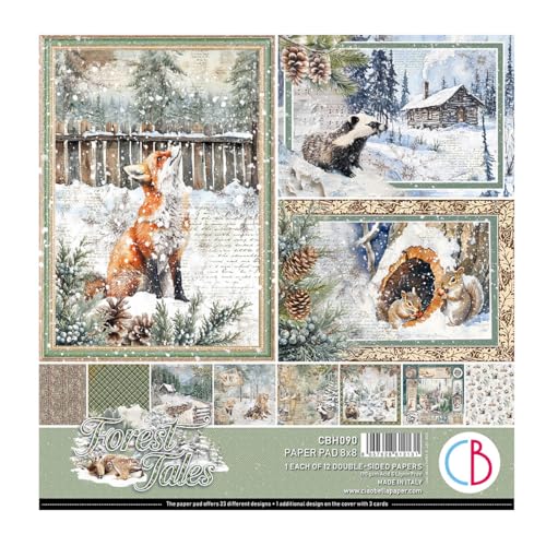 Ciao Bella 20,3 x 20,3 cm Papierblock, 190 g/m², doppelseitiger Karton (Forest Tales) von Ciao Bella