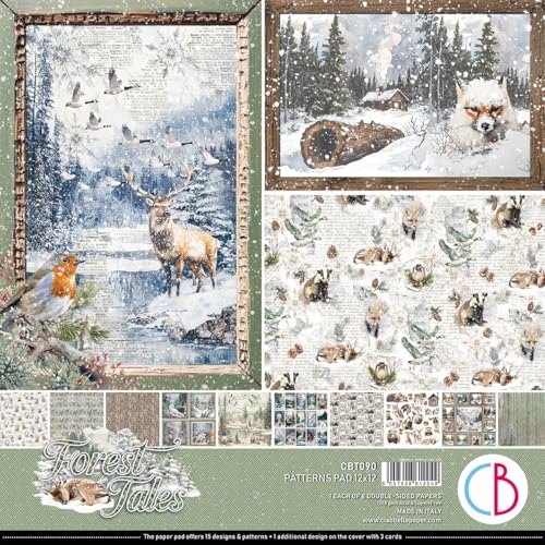 Ciao Bella 30,5 x 30,5 cm Musterpapierblock, 190 g/m² Karton (Forest Tales) von Ciao Bella