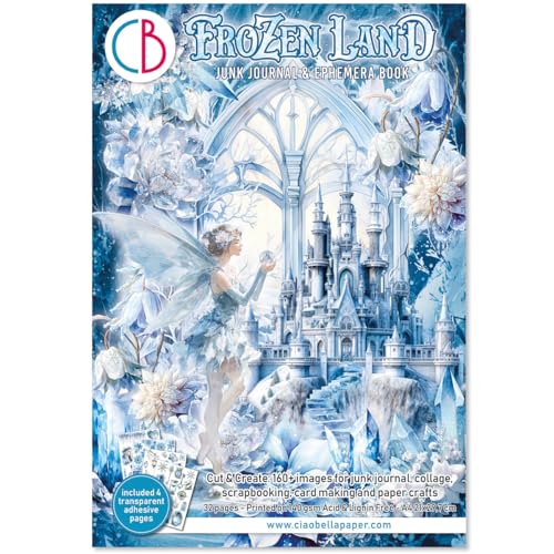 Ciao Bella Ephemera Book & Junk Journal für Papierbastelarbeiten, Kartenherstellung, Scrapbooking und Collage, 140 g/m² Karton (Frozen Land) von Ciao Bella