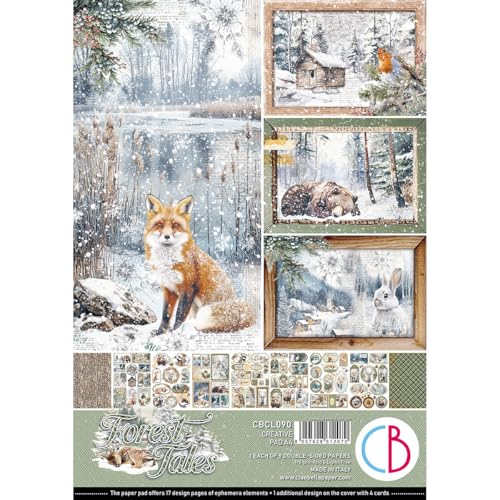 Ciao Bella Kreativer Papierblock, A4, 9, doppelseitig, 190 g/m², Karton (Forest Tales) von Ciao Bella
