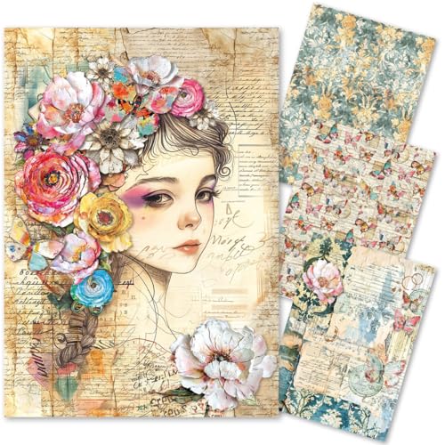 Mixed Media Reispapier, A4, gemischt, A4, 4 Stück von Ciao Bella