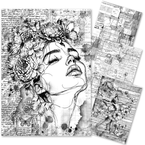 Mixed Media Reispapier A4 Set 4 Stück gemischte A4 Reispapier (Meaningful Memories) von Ciao Bella